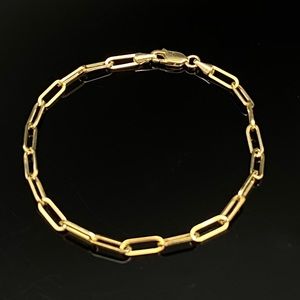 Solid 14K Rose Gold Paperclip Link Chain B…